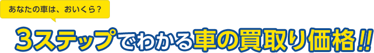あなたの車は、おいくら。3ステップでわかる車の買取り価格
