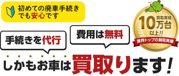 初めての廃車手続きでも安心です。