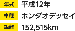 平成12年 ホンダオデッセイ 152,515km